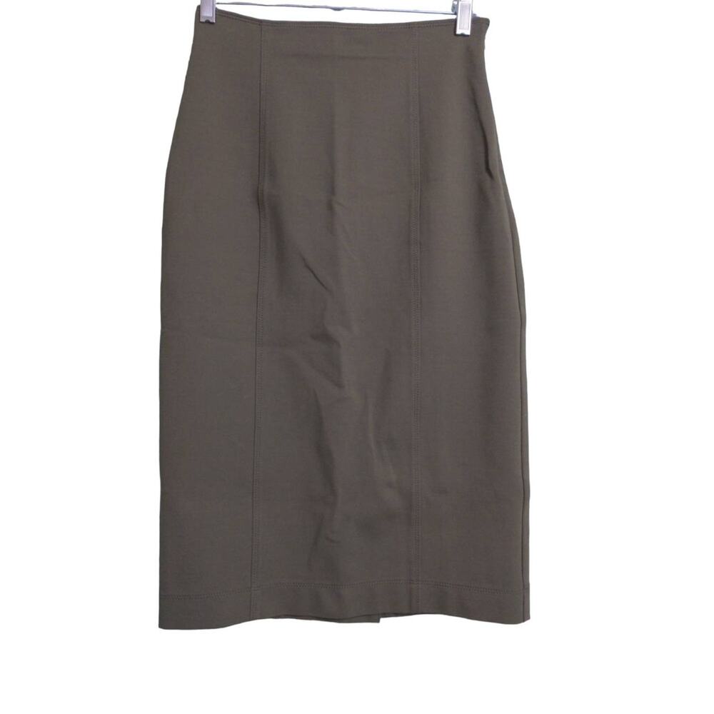 Worth Womens Pencil Skirt Green Knee Length Slit Stretch Office Career 4 New